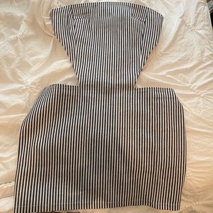 LIONESS Reignite Mini Dress in Navy Pinstripe